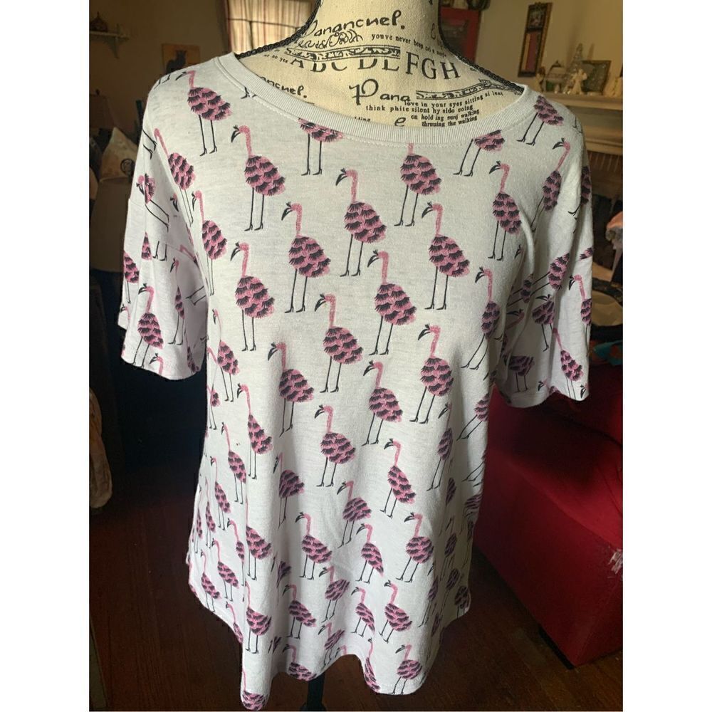 Anthropologie flamingos printed tee - designed by Kendra Dandy